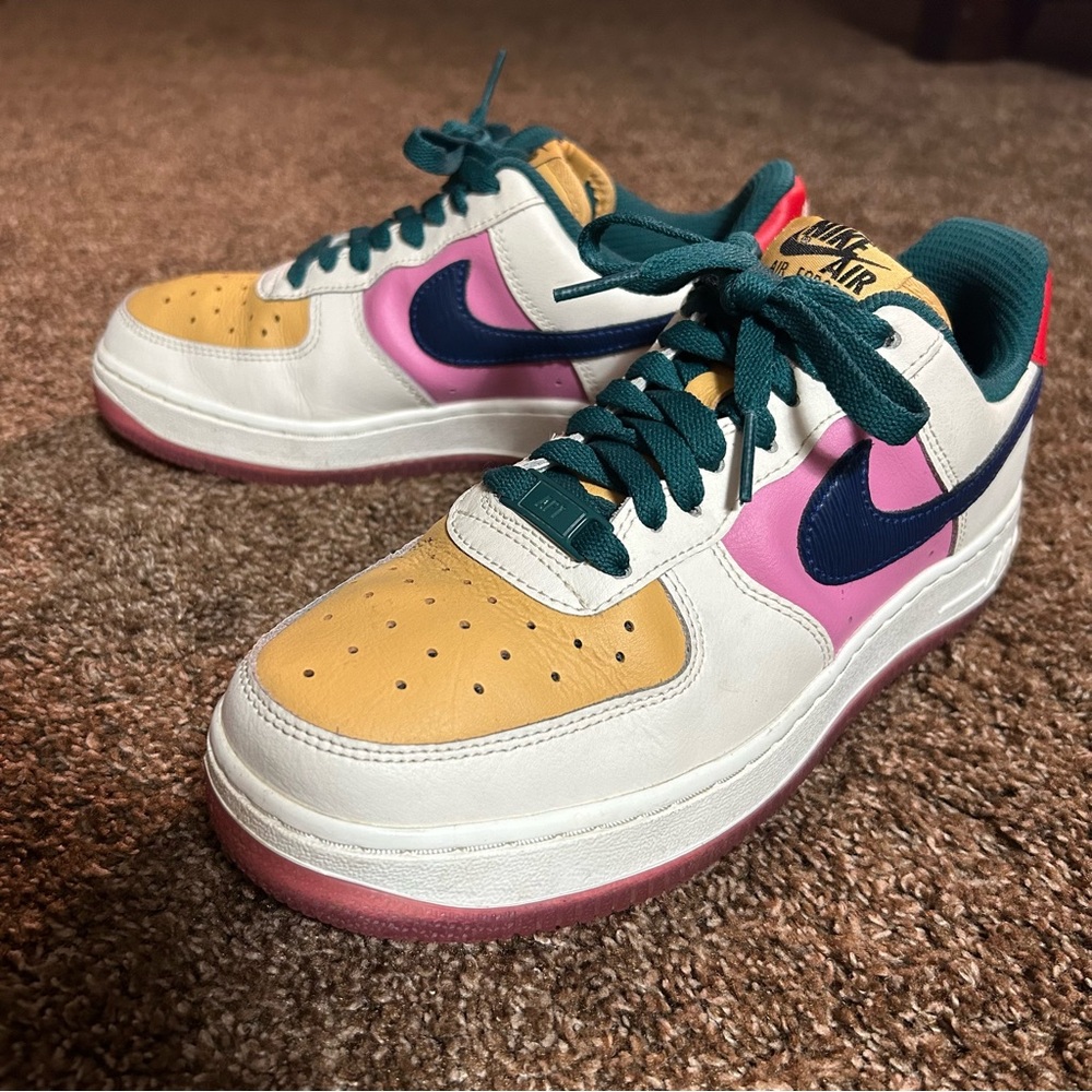 Nike Air Force 1 Women's Low Top Sneaker Colorblock White Pink AQ3778-994